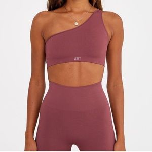 SET Active - Sculpt flex - Ribbed One Shoulder Bra - Canyon